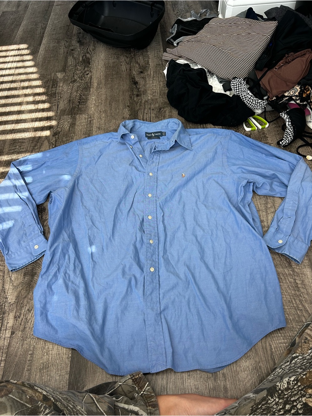 Polo by Ralph Lauren Men’s Button-Down Oxford Shirt in Light Blue